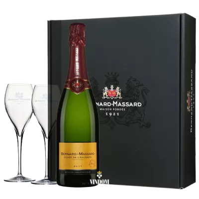 Bernard-Massard, Cuvée de l’Ecusson, Brut + 2 Champagneglazen