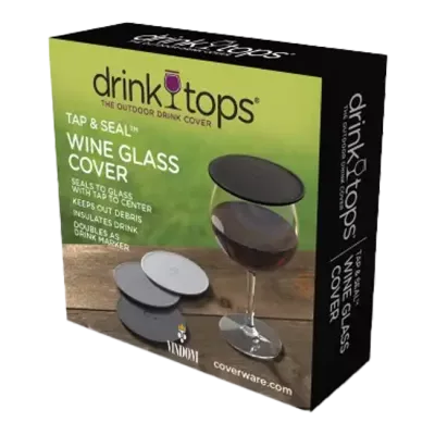 Coverware, Drink Tops Solid Glass Covers Zwart/Wit