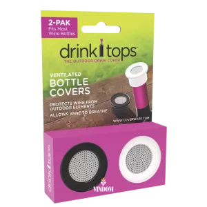 Coverware, Drink Tops, Ventilated Bottle Covers, Zwart/Wit
