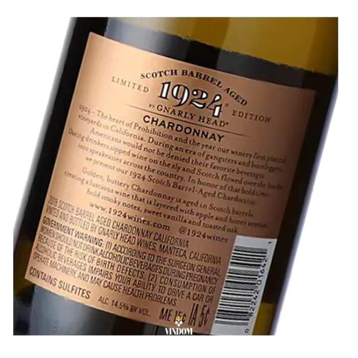1924 Wines, Scotch Barrel Aged Chardonnay