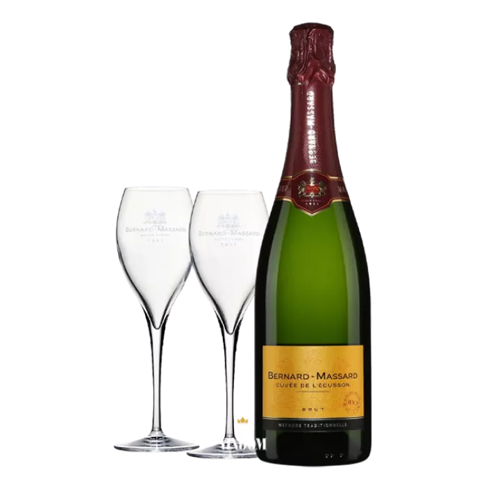 Bernard-Massard, Cuvée de l’Ecusson, Brut + 2 Champagneglazen