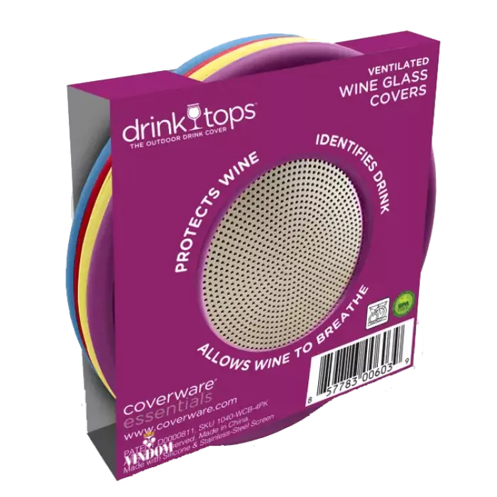 Coverware, Drink Tops, Ventilated Glass Covers, Bright Summer