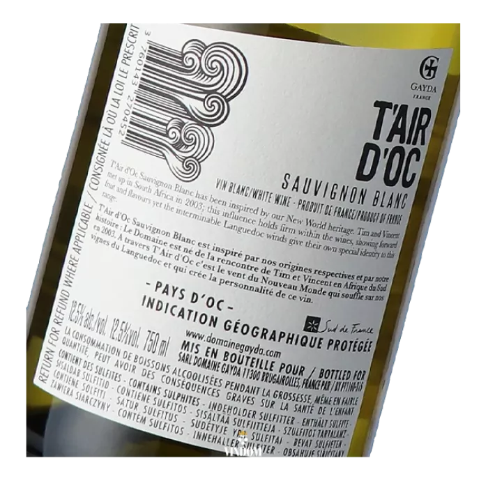 Domaine Gayda, T'Air d'Oc, Sauvignon Blanc