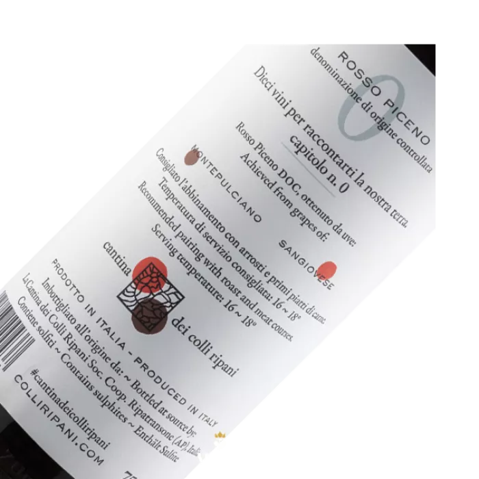 La Cantina dei Colli Ripani, Capitolo № 0, Rosso Piceno, DOC
