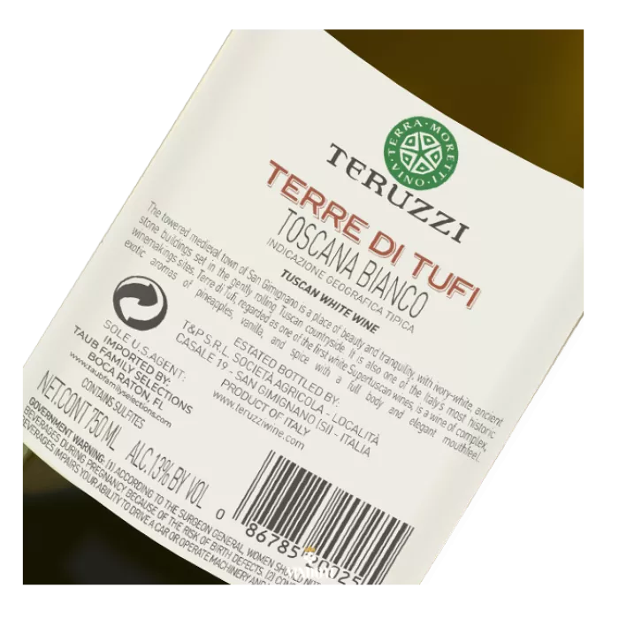Teruzzi, Terre di Tufi, Vino Toscana Bianco I.G.T.