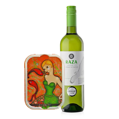 Quinta da Raza, Vinho Verde + La Perle des Dieux, Sardines